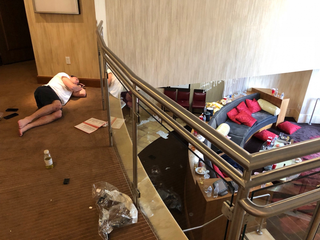 aftermath of suite party in Las Vegas